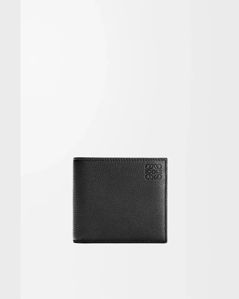 Loewe Bifold Coin Wallet In Soft Grained Leather skin Hombre Black