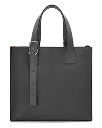 Loewe Luxury Buckle Zip Tote in soft grained calfskin Black