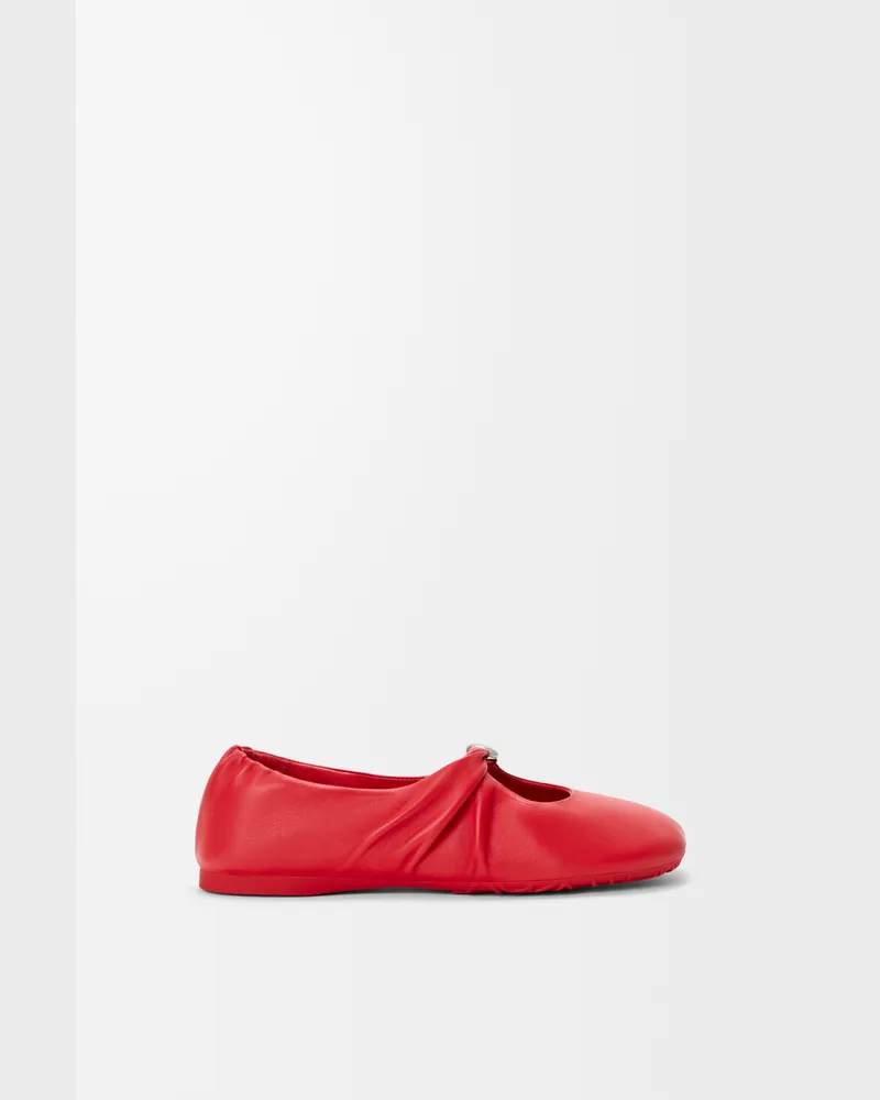 Loewe Pebble Soft Ballerina In Nappa Lambskin Size Mujer Red