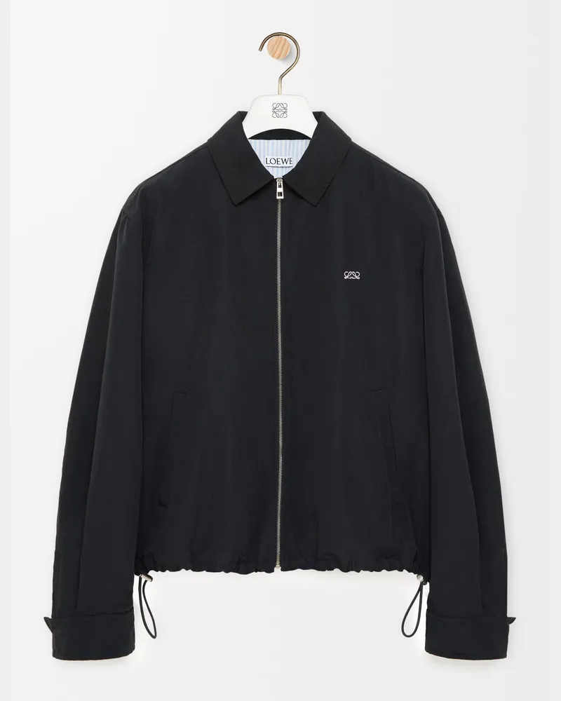 Loewe Zip-up Jacket In Technical Cotton Size Hombre Black