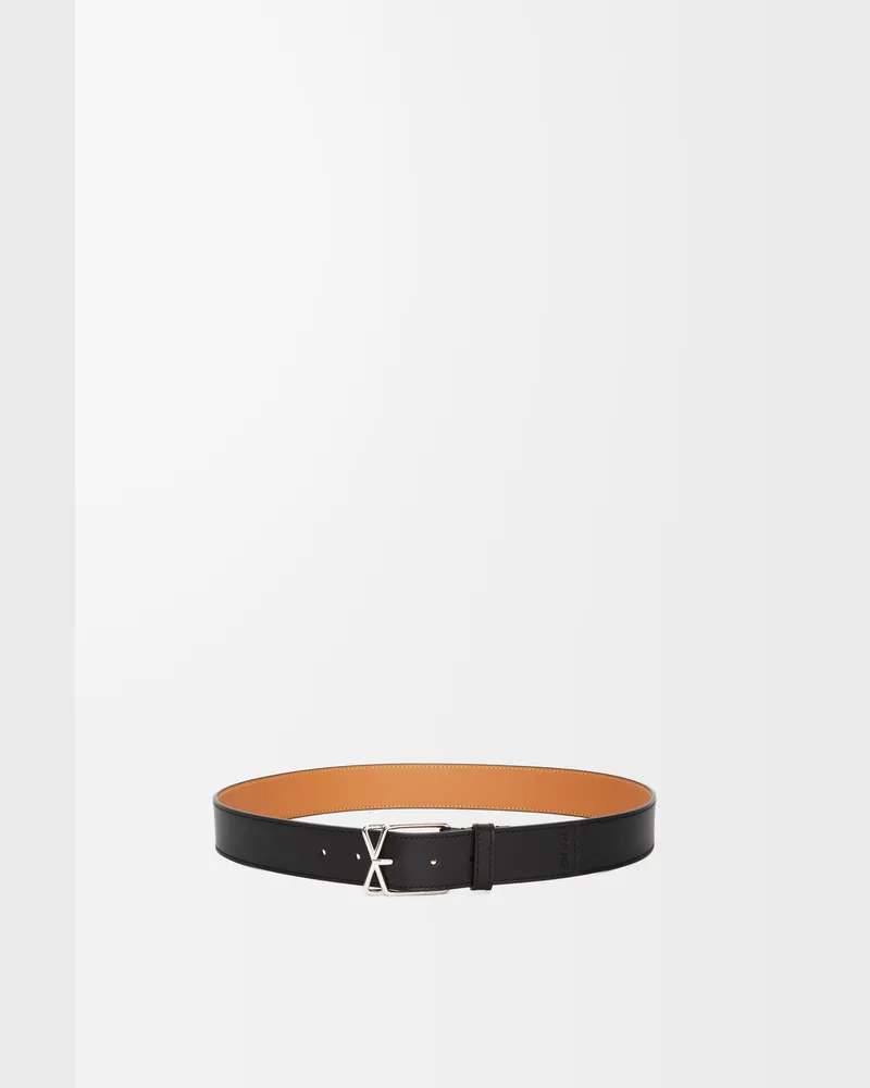 Loewe Layered Cross Buckle Belt In Leather skin Size Hombre Black