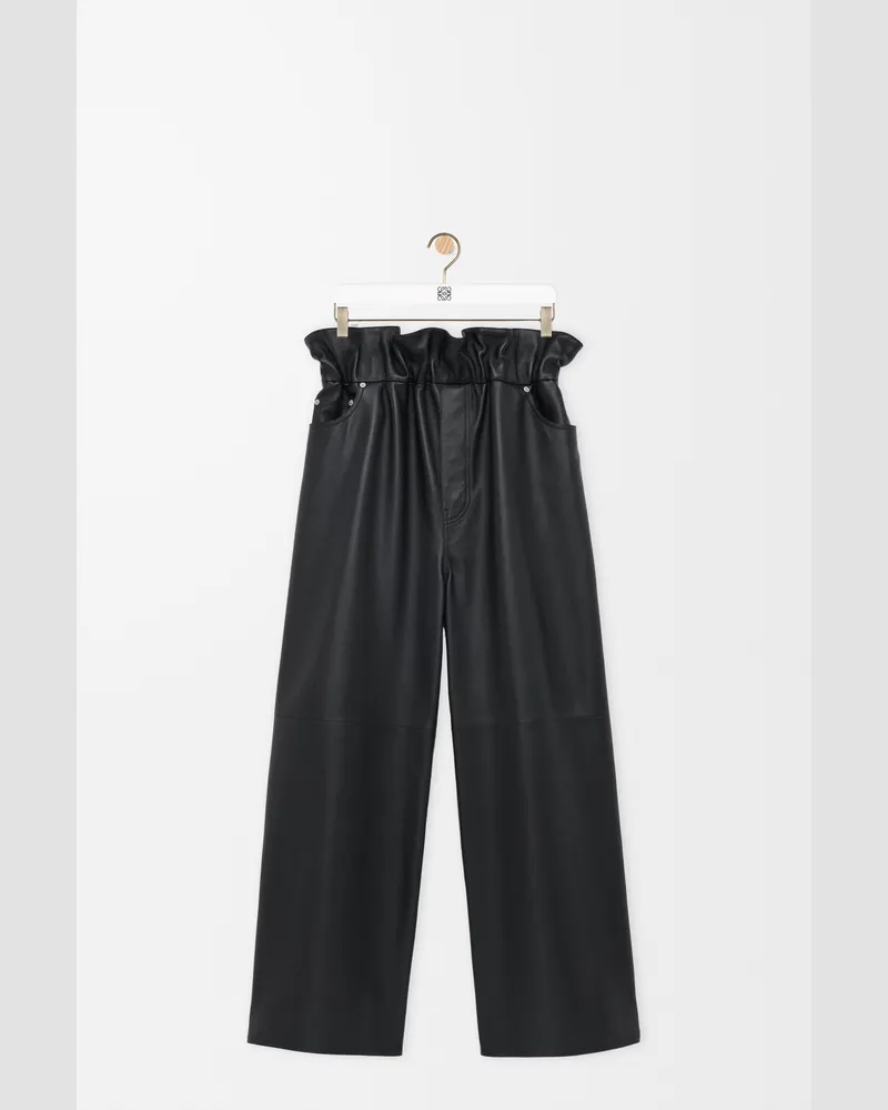 Loewe Flamenco Trousers In Nappa Lambskin Size Mujer Black