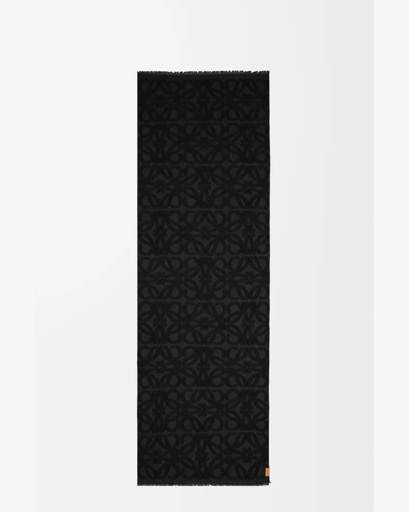 Loewe Scarf In Wool And Silk Mujer Black