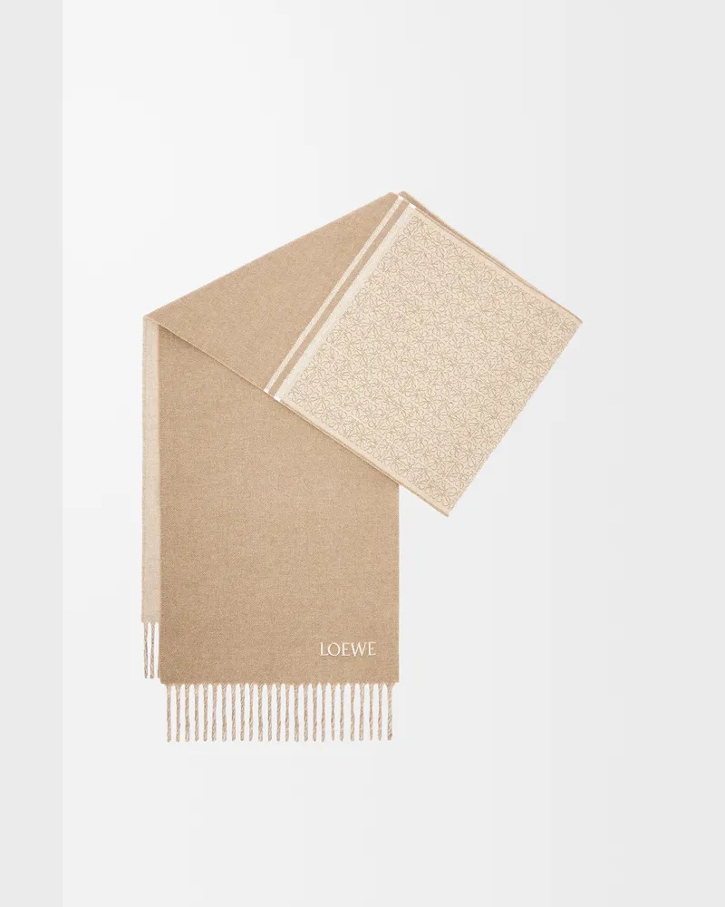 Loewe Scarf In Wool And Cashmere Mujer Camel