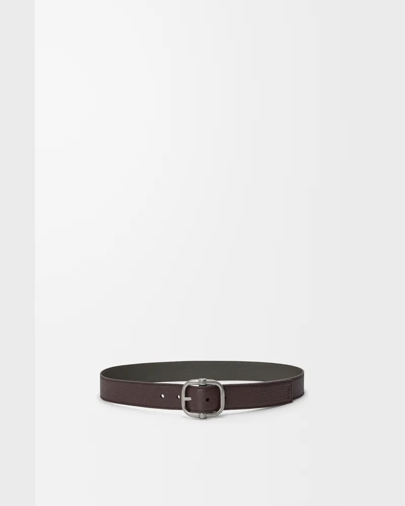 Loewe Reversible Loop Belt In Supple Grained Leather skin Size Hombre Chocolate