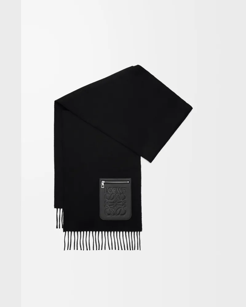 Loewe Scarf In Wool And Cashmere Mujer Black