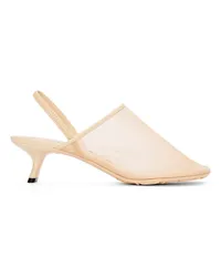 Loewe Luxury Petal slingback heel sandal in mesh Blush