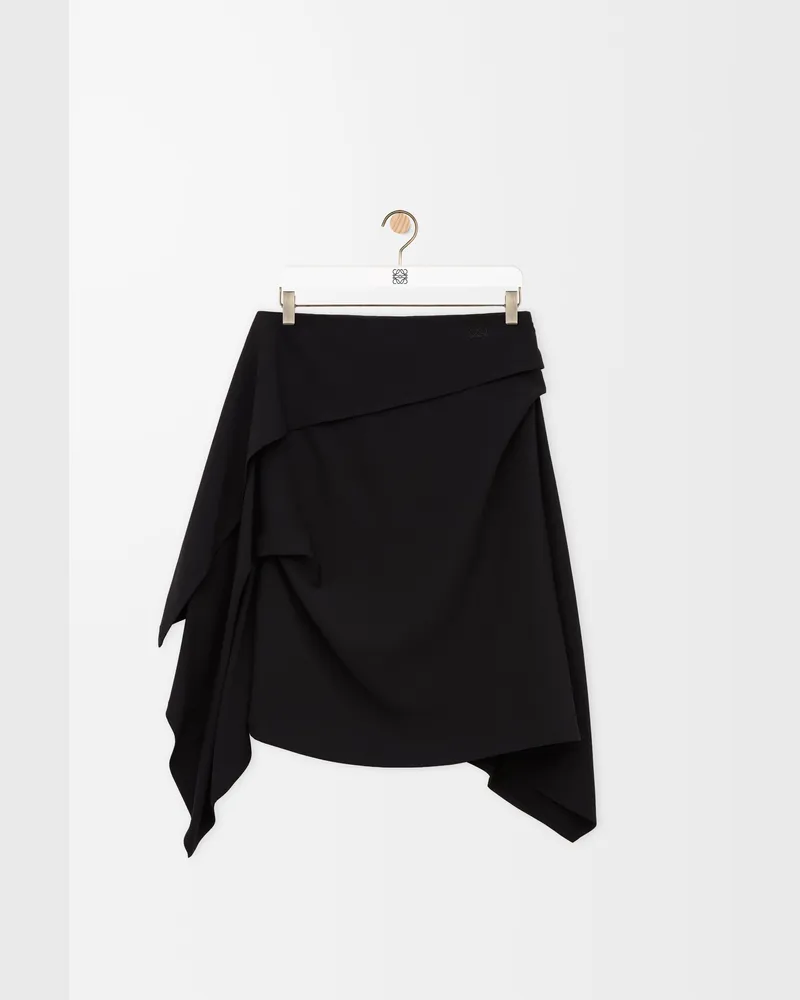 Loewe Draped Skirt In Viscose Blend Size Mujer Black