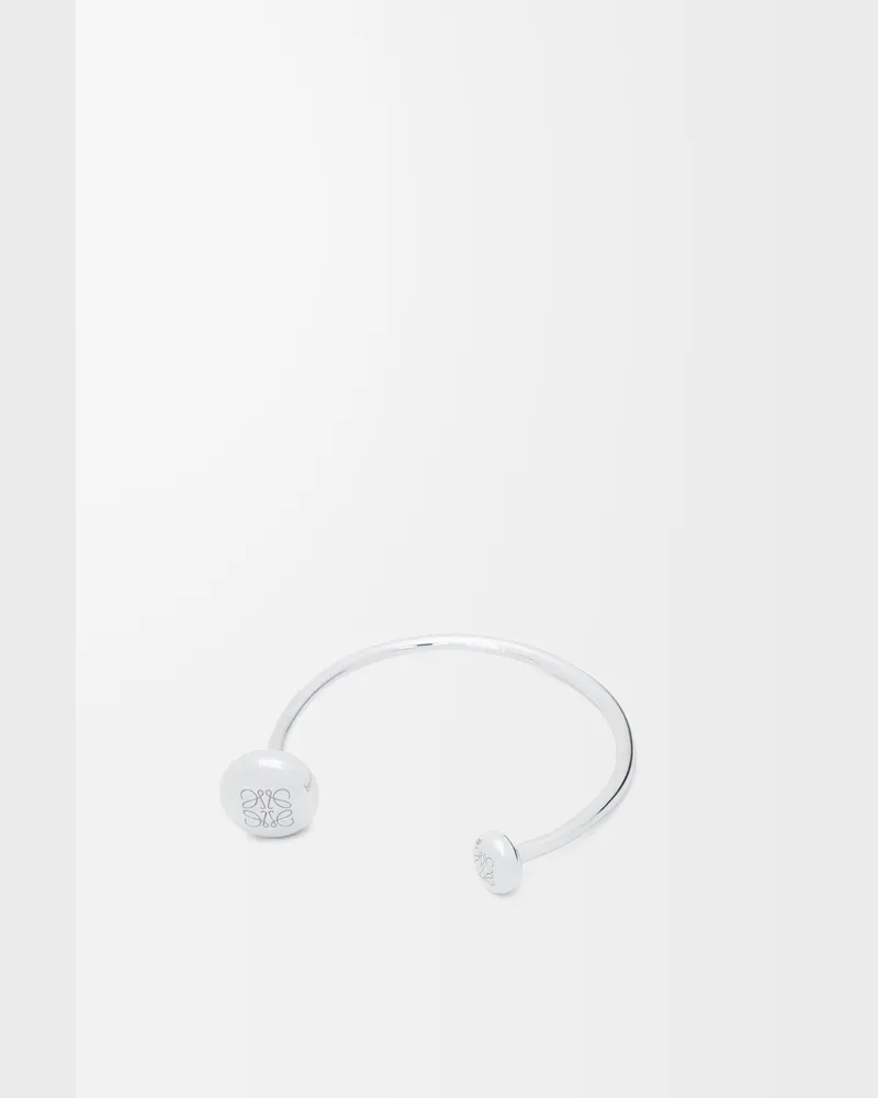Loewe Anagram Pebble Cuff In Sterling Silver Size Mujer Silver