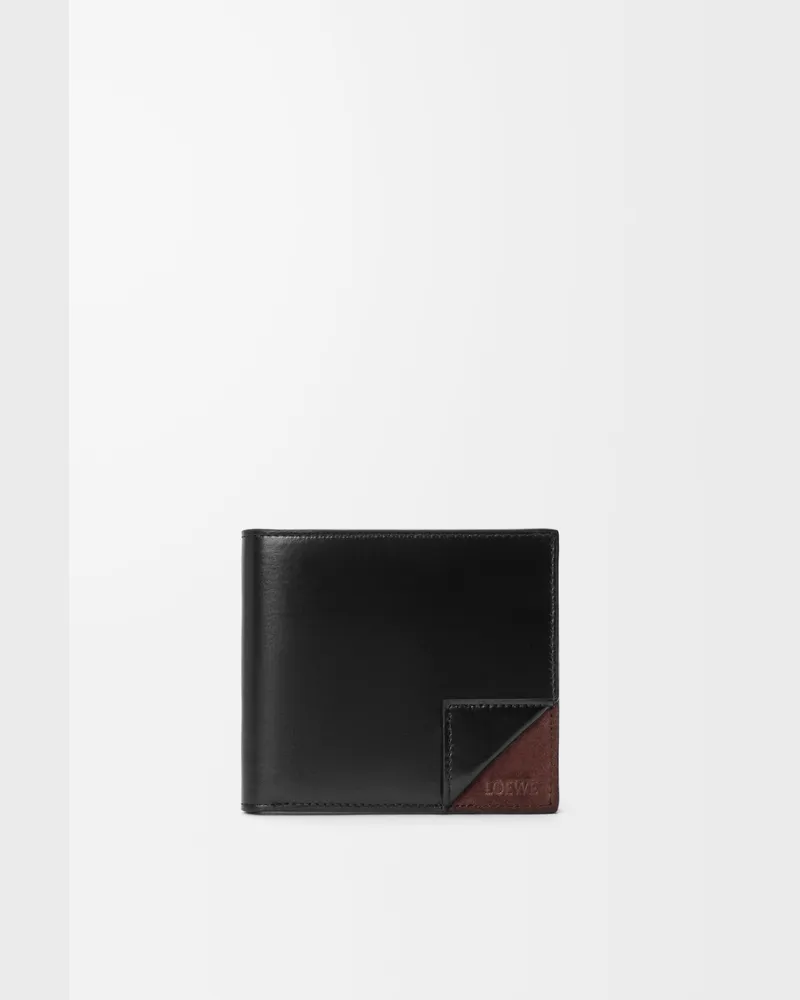Loewe Switch Bifold Coin Wallet In Supple Grained Leather skin And Suede Hombre Black