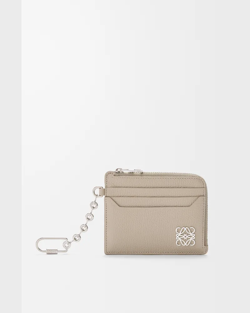 Loewe Anagram Square Coin Cardholder In Pebble Grained Leather skin Mujer Clay