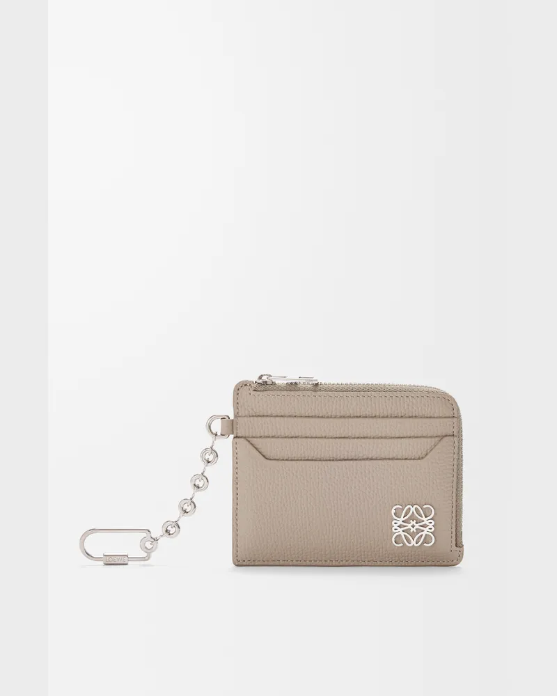 Loewe Anagram Square Coin Cardholder In Pebble Grained Leather skin Mujer Clay