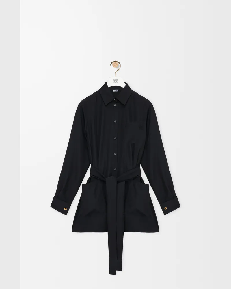 Loewe Belted Blouse In Silk Size Mujer Black