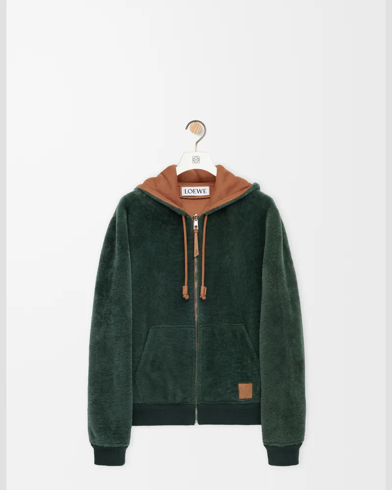 Loewe Hoodie In Shearling Size Hombre Brown