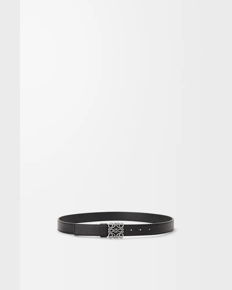 Loewe Chunky Anagram Belt In Supple Grained Leather skin Size Hombre Black