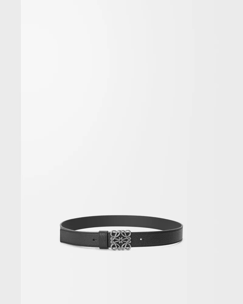 Loewe Chunky Anagram Belt In Supple Grained Leather skin Size Hombre Black