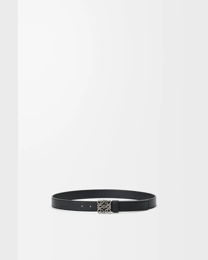 Loewe Chunky Anagram Belt In Supple Grained Leather skin Size Hombre Black
