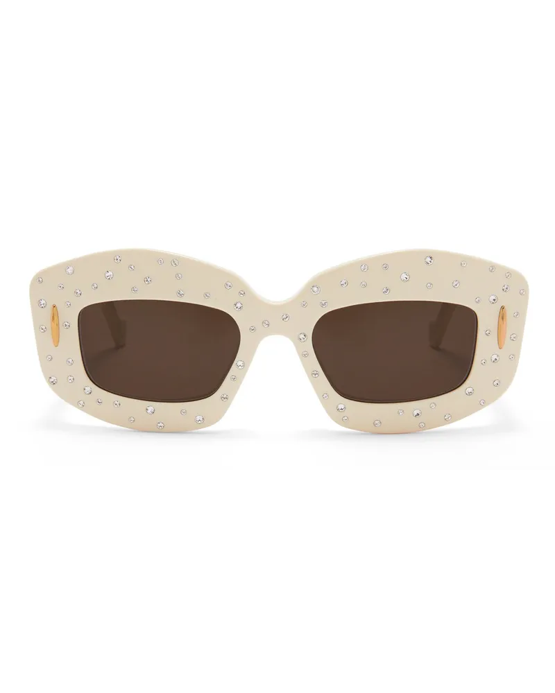 Loewe Luxury Smooth Pavé Screen sunglasses in acetate Ivory