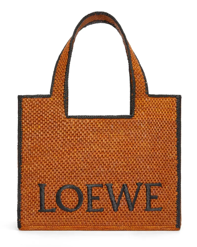 Loewe Luxury Large  Font Tote in raffia Honey