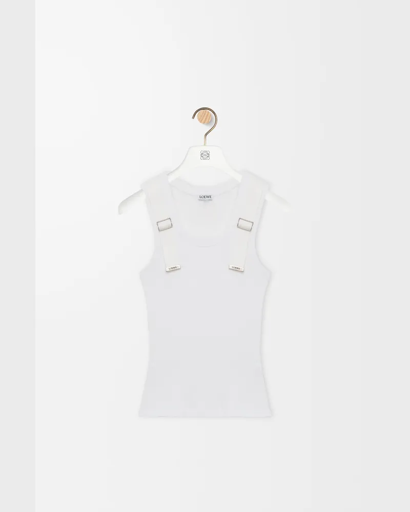 Loewe Tank Top In Stretch Cotton Size Mujer White