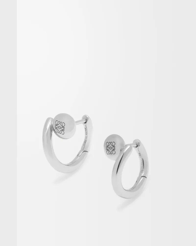 Loewe Luxury Anagram Pebble mini hoop earrings in sterling silver