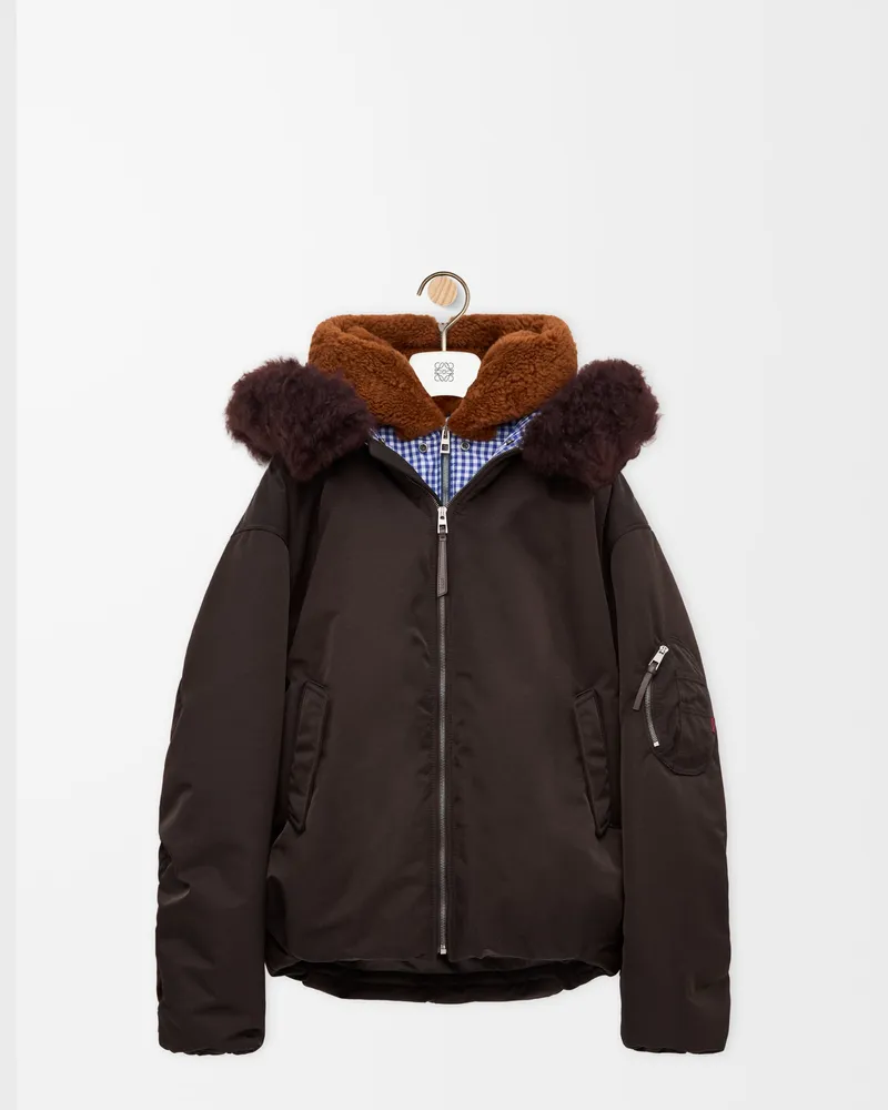 Loewe Bomber Jacket In Technical Shell Size Hombre Brown