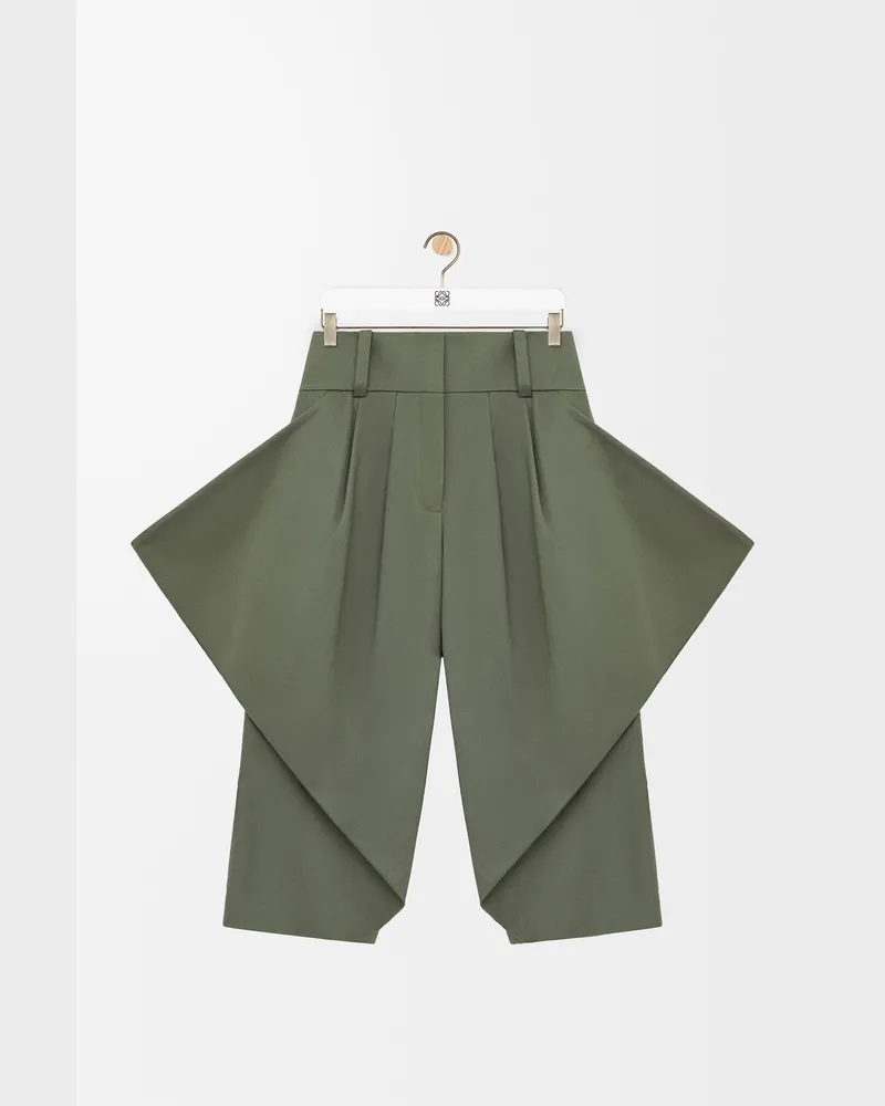 Loewe Trousers In Cotton Size Mujer Khaki