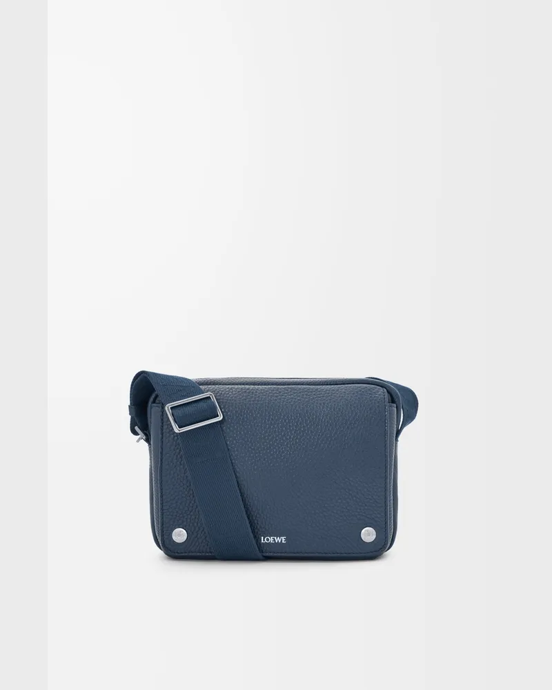 Loewe Medium Pebble Messenger Bag In Supple Grained Leather skin Hombre Indigo
