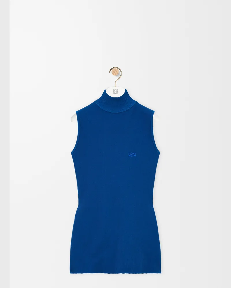 Loewe Sleeveless Top In Viscose Blend Size Mujer Blue
