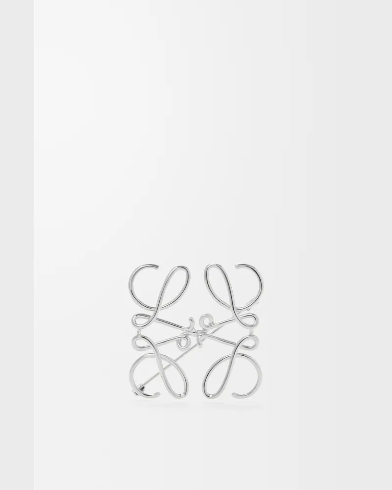 Loewe Anagram Brooch In Metal Mujer Palladium
