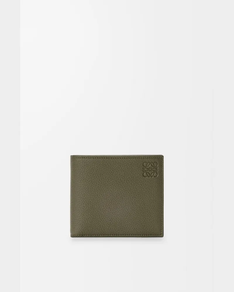 Loewe Bifold Wallet In Soft Grained Leather skin Hombre Khaki
