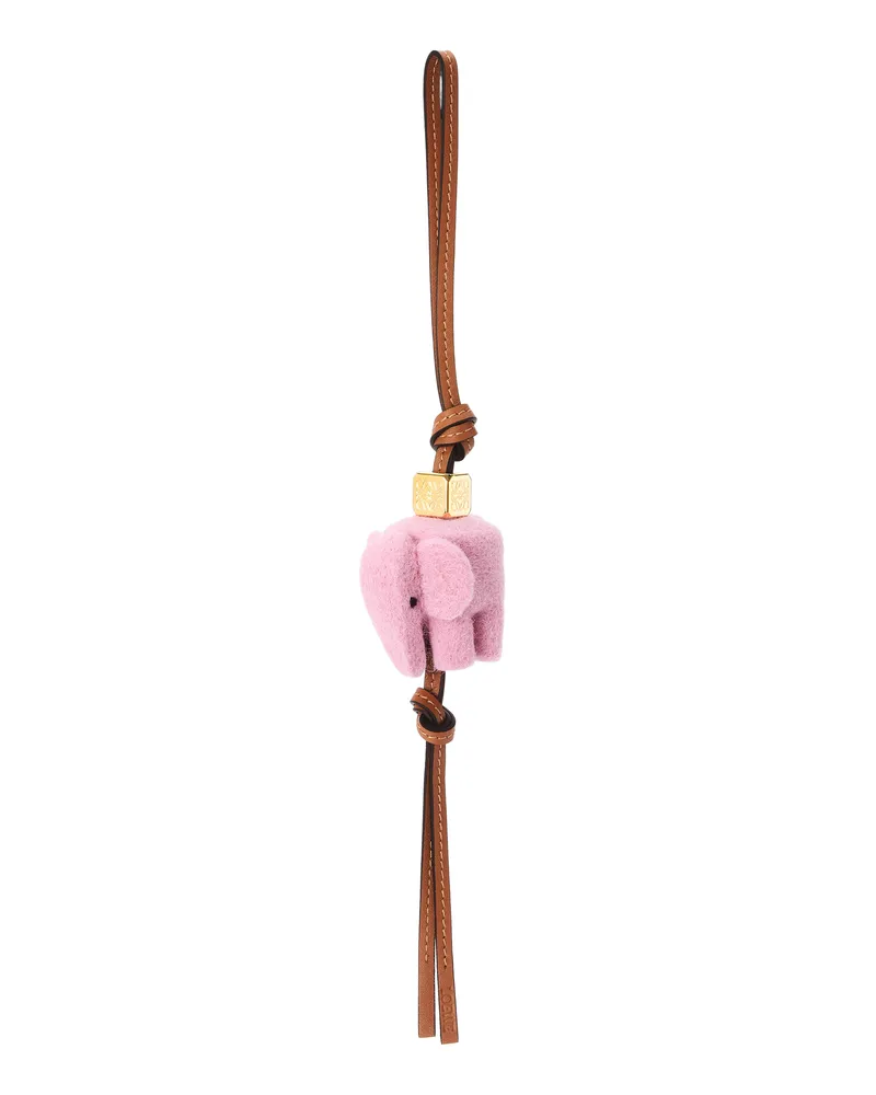 Loewe Luxury Elephant charm in felt and calfskin Candy