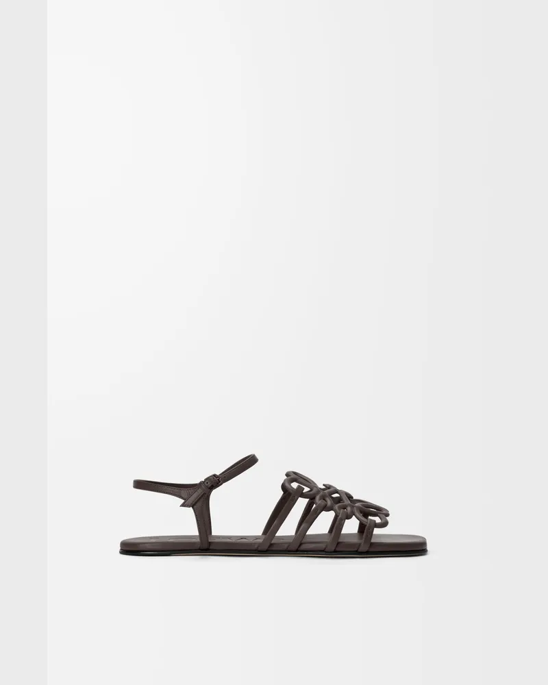 Loewe Petal Anagram Sandal In Leather skin Size Mujer Dark