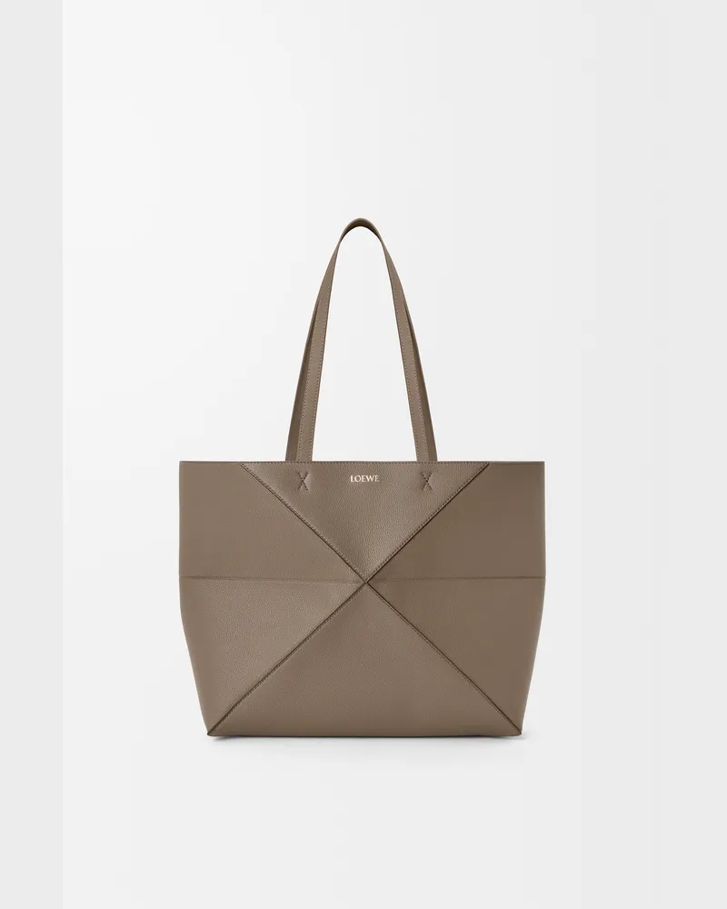 Loewe Medium Horizontal Puzzle Fold Tote In Soft Grained Leather skin Mujer Taupe