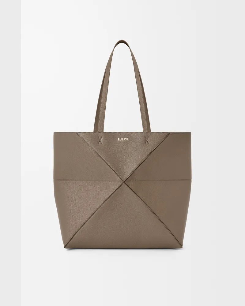 Loewe Medium Horizontal Puzzle Fold Tote In Soft Grained Leather skin Mujer Taupe