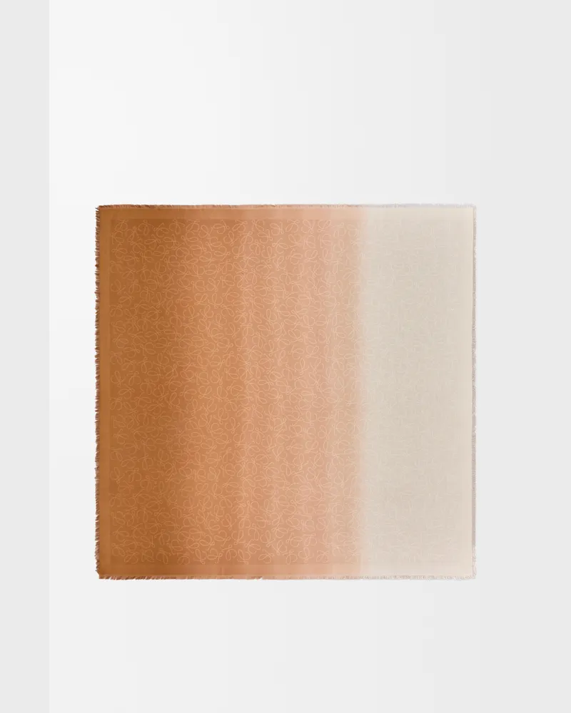 Loewe Scarf In Wool And Silk Mujer Beige