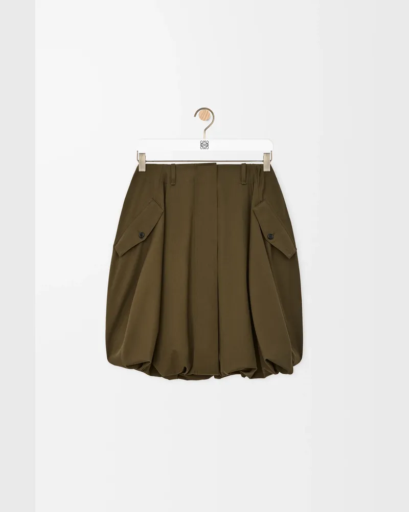 Loewe Skirt In Cotton And Silk Size Mujer Khaki