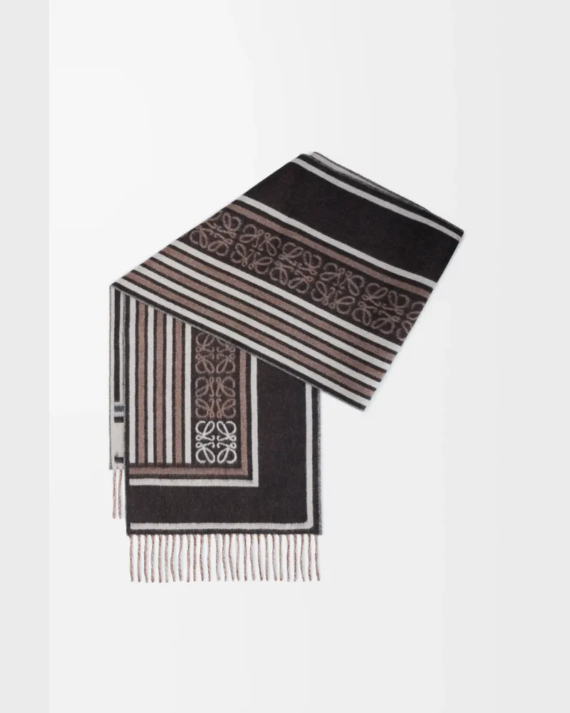 Loewe Scarf In Wool And Cashmere Mujer Dark