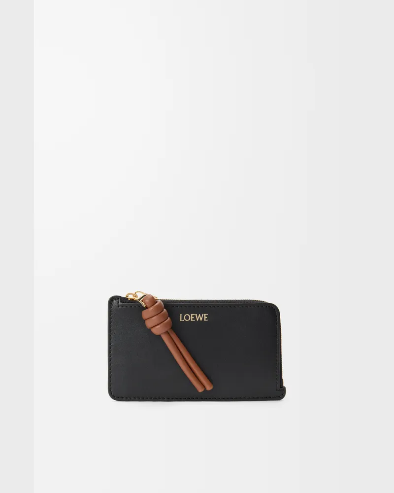 Loewe Knot Coin Cardholder In Shiny Nappa Leather skin Mujer Black