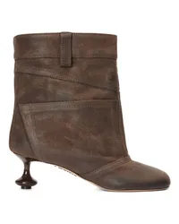 Loewe Luxury Toy ankle bootie in waxed suede Taupe