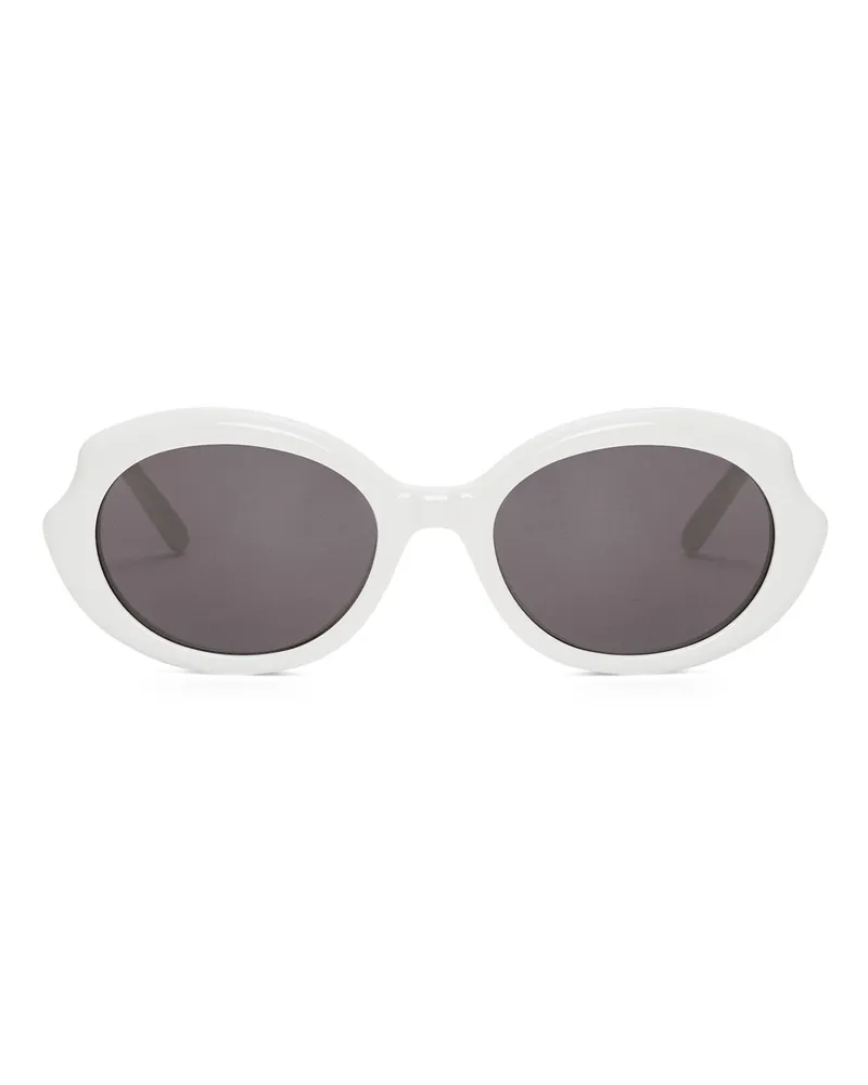 Loewe Luxury Mini Oval Slim Sunglasses White