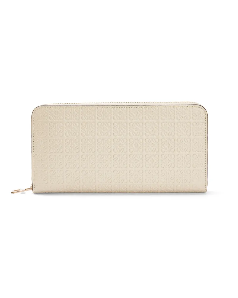 Loewe Luxury Repeat Zip Around Wallet In Embossed Silk Calfskin Light