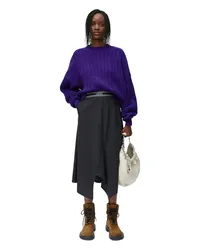 Loewe Luxury Asymmetric skirt in wool Anthracite