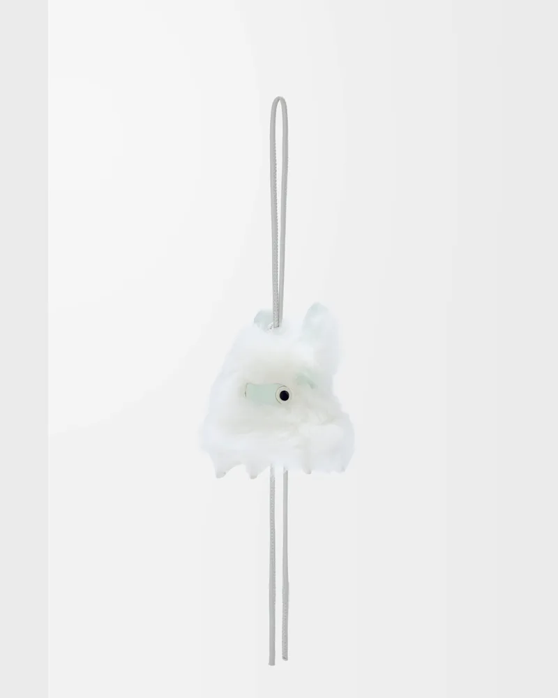 Loewe Snow Bunny Charm In Shearling Mujer White