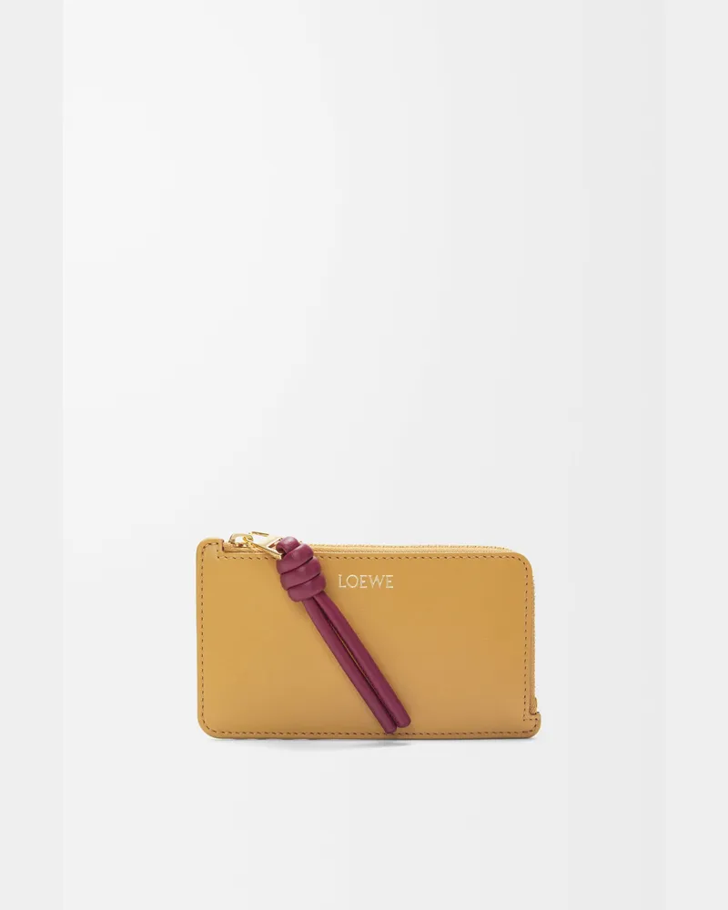 Loewe Knot Coin Cardholder In Shiny Nappa Leather skin Mujer Sahara