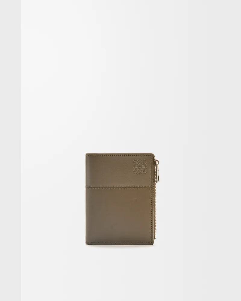 Loewe Slim Compact Wallet In Shiny Leather skin Hombre Dark