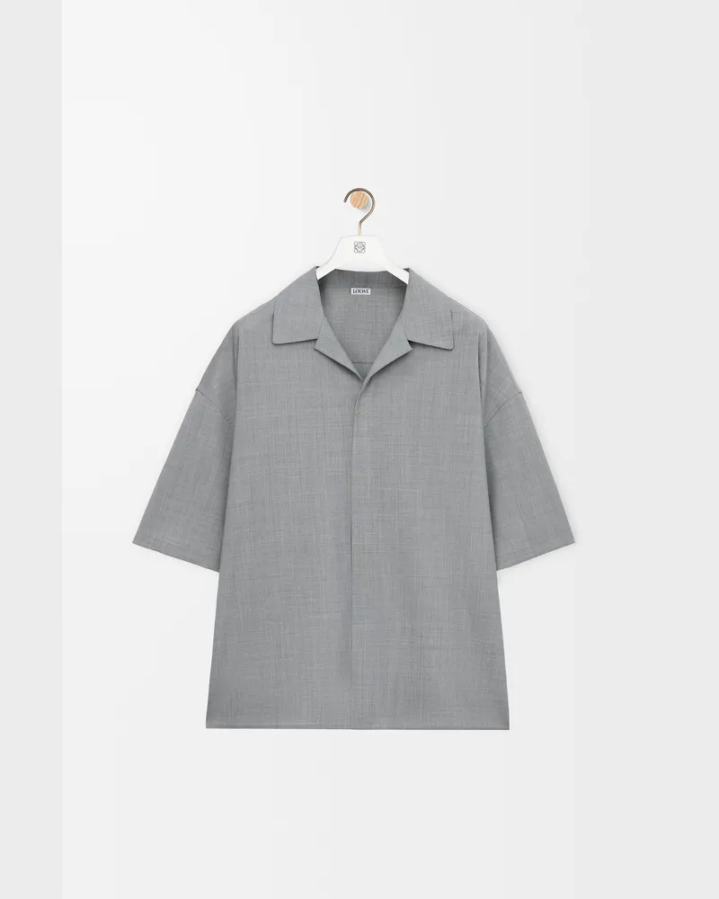 Loewe Short Sleeve Shirt In Wool Size Hombre Grey