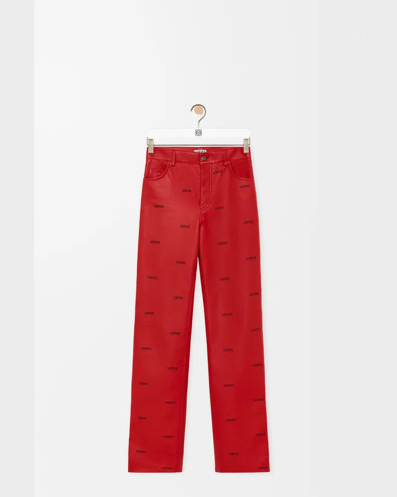 Loewe Trousers In Nappa Lambskin Size Mujer Red