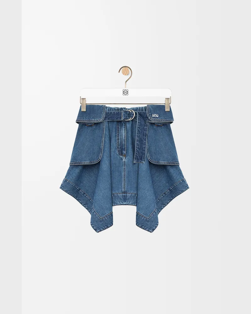Loewe Cargo Skirt In Denim Size Mujer Light