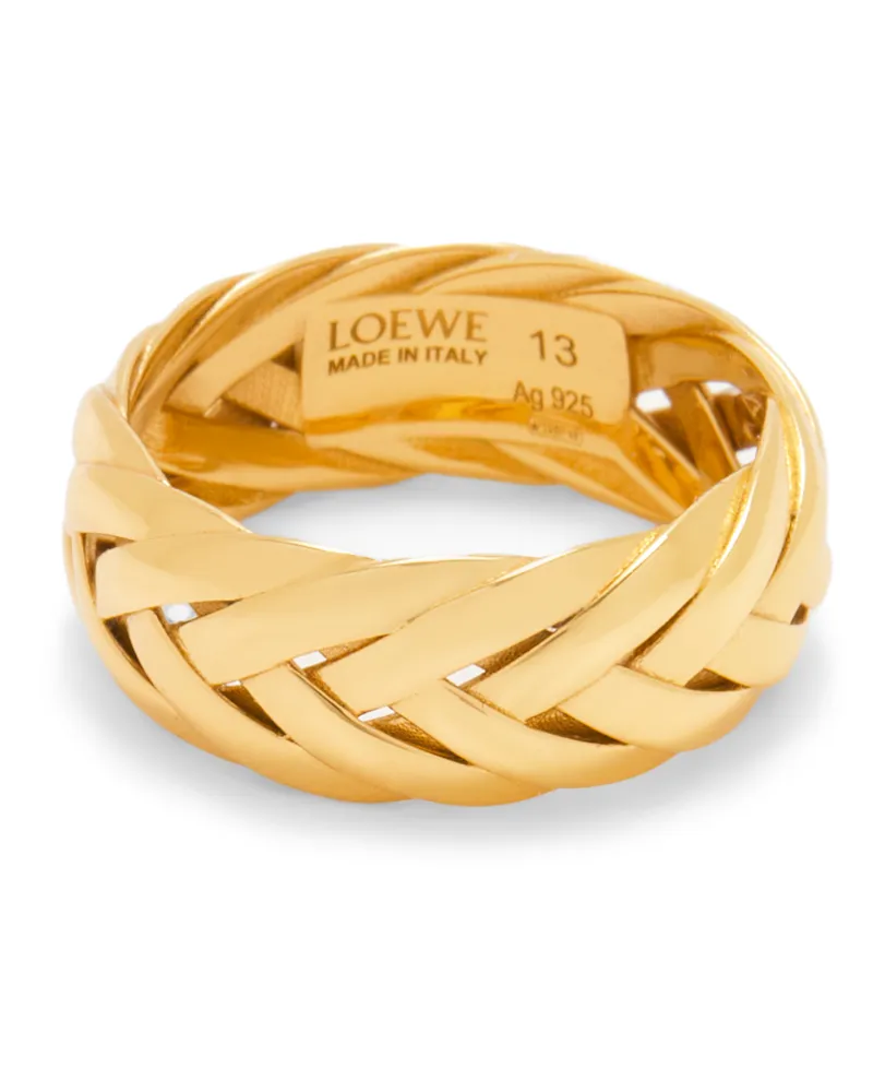 Loewe Luxury Braided Ring In Sterling Silver Gold